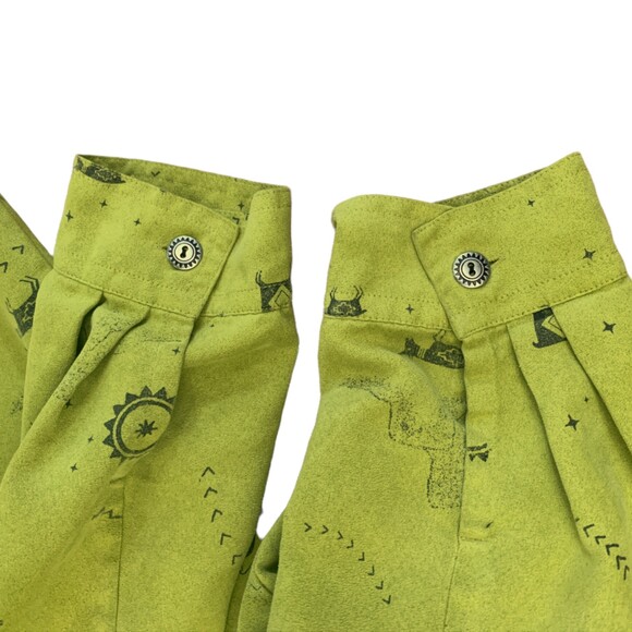 Vintage Chico’s Size 3 Button Front Blouse Shirt Lime Green Faux Suede Western - Picture 7 of 10